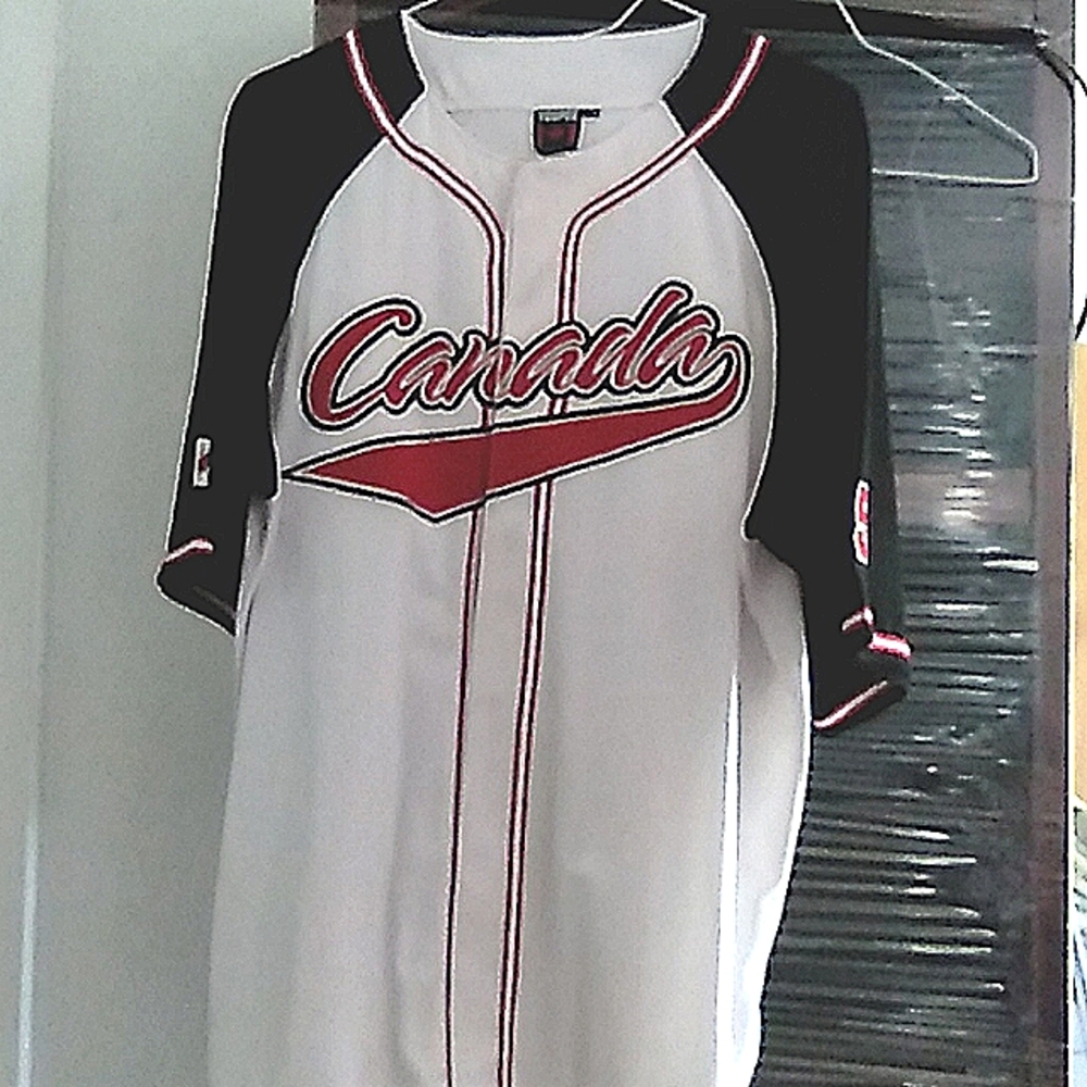 Baseball shirt white, blue